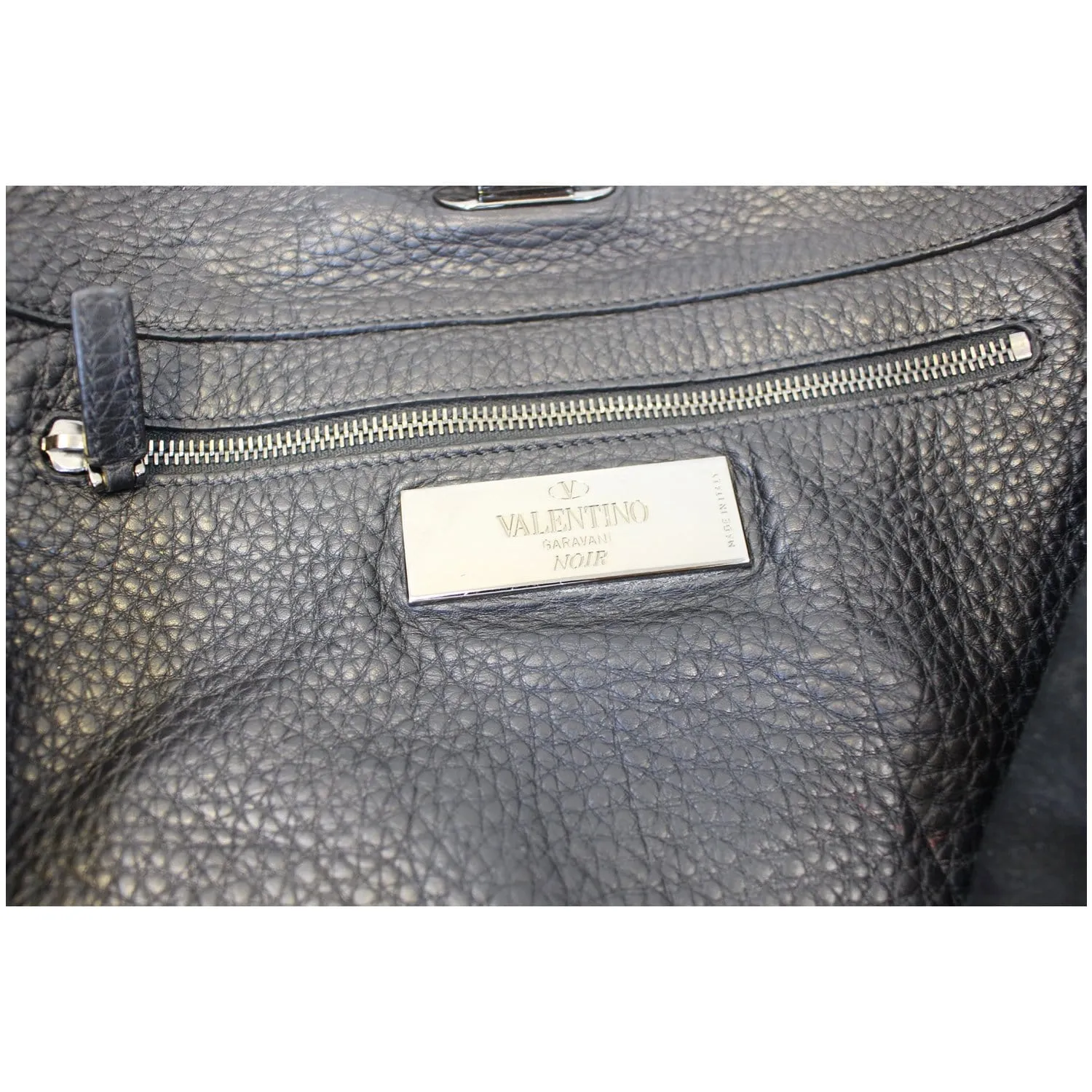 Valentino Rockstud Noir Black Leather Medium Tote Shoulder Bag