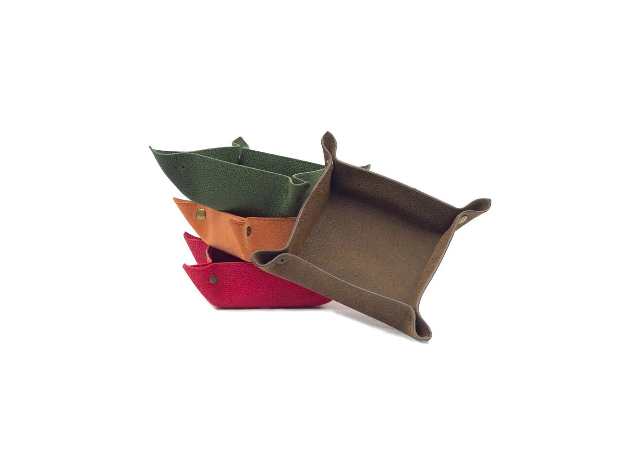Valet Tray - Brown Faux Suede