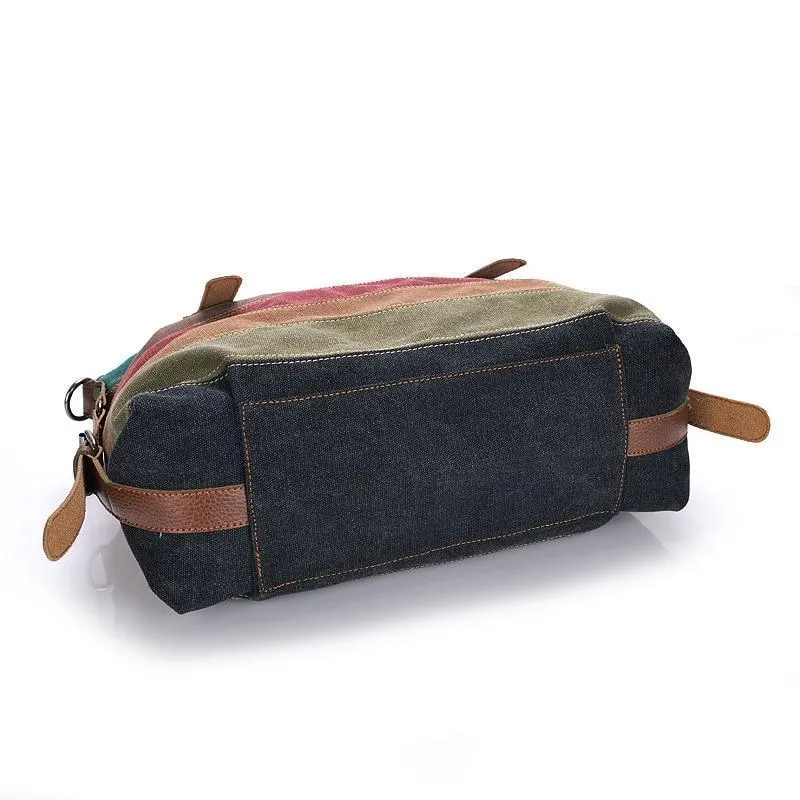 Vintage Multi-Color Canvas Tote – Stylish & Functional Handbag