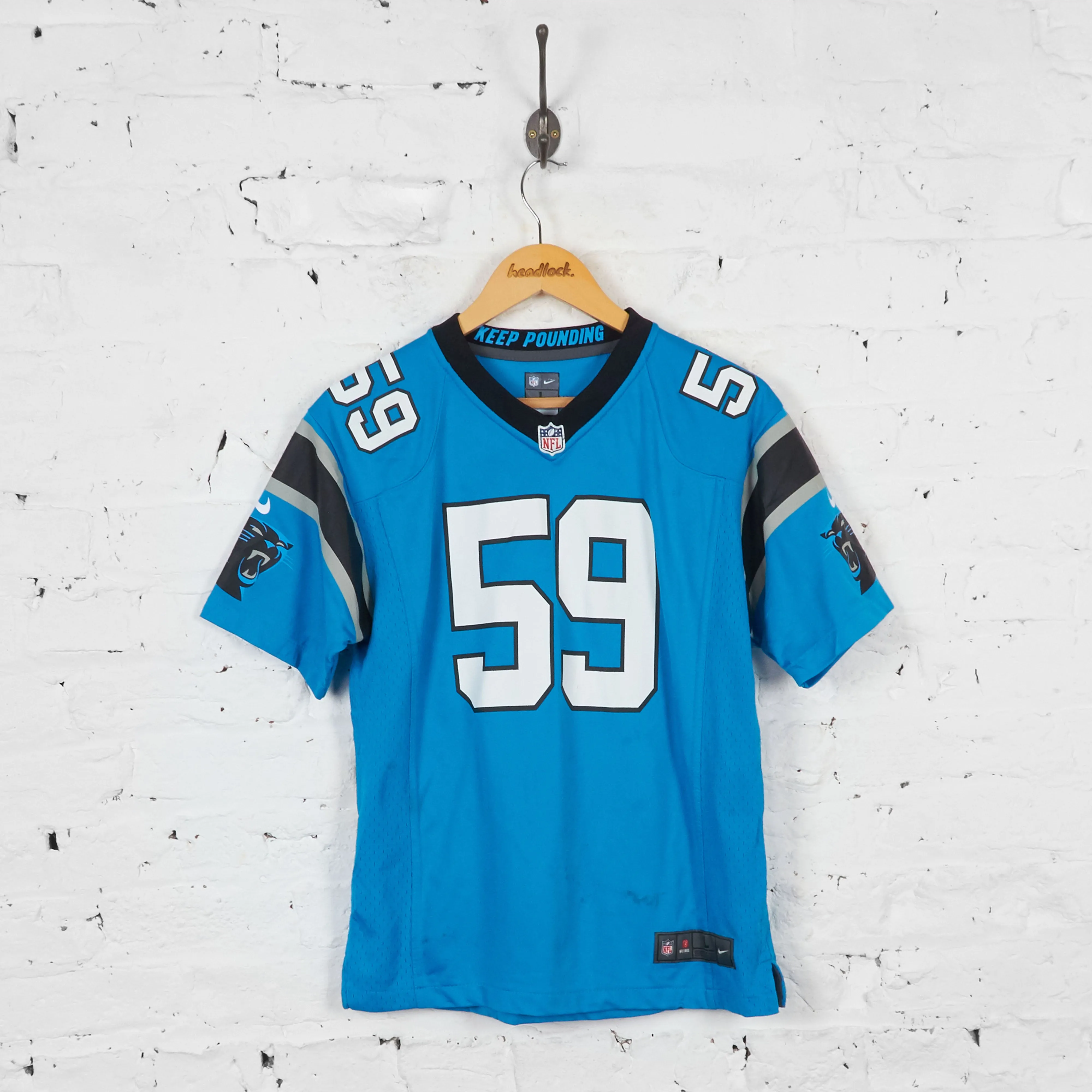 Vintage Youth Nike Carolina Panthers NFL Kuechly Jersey - Blue - L