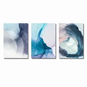 Watercolor Blue Ink Bloom Modern
