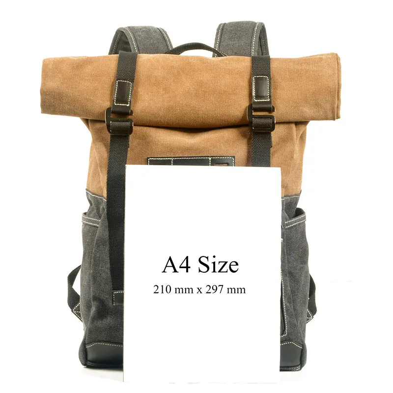 Waxed Canvas Travel Backpack Waterproof Canvas And Full Grain Leather Laptop Backpack Retro Outdoor Rucksack