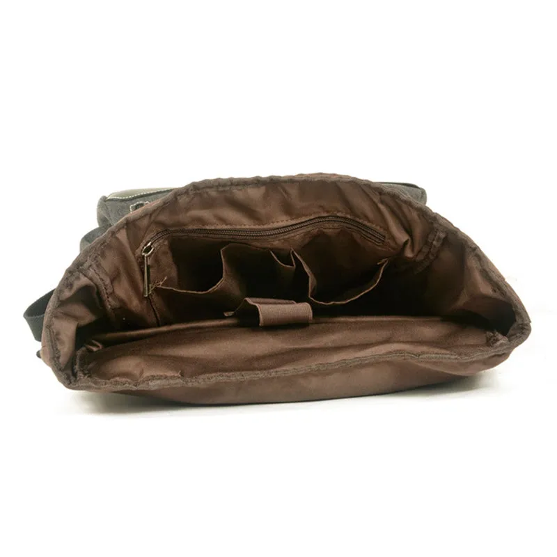 Waxed Canvas Travel Backpack Waterproof Canvas And Full Grain Leather Laptop Backpack Retro Outdoor Rucksack