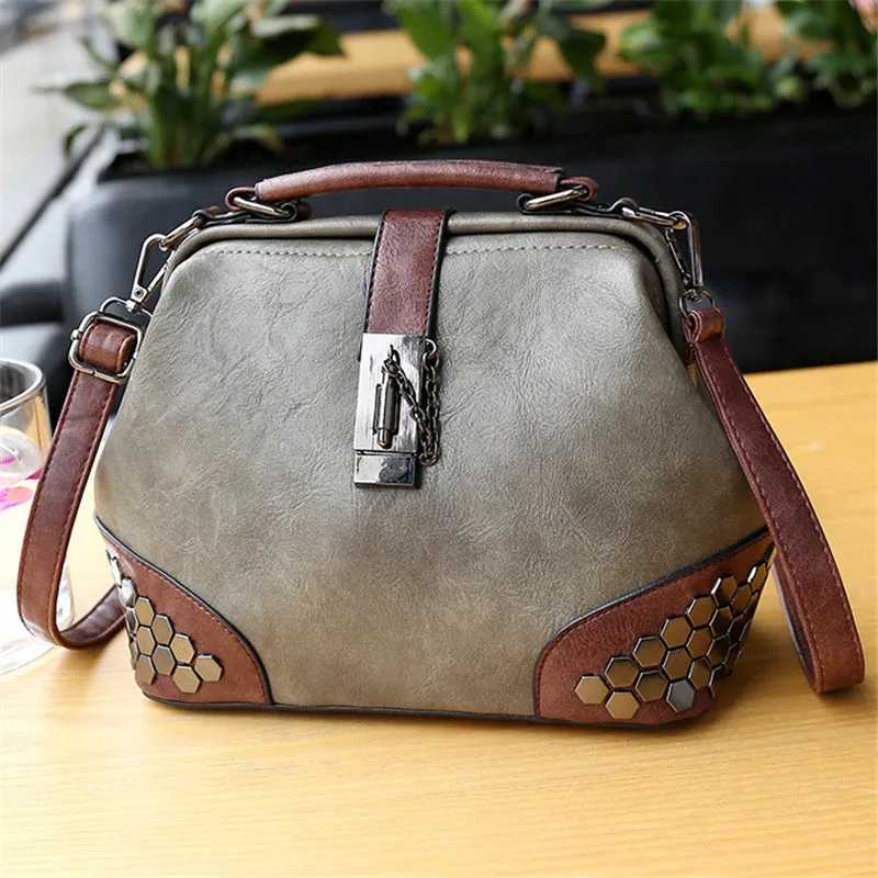 Women's Retro Vintage Buckle Lock Shoulder Bags