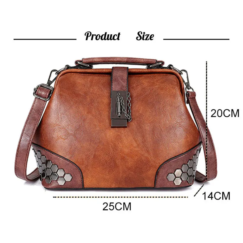 Women's Retro Vintage Buckle Lock Shoulder Bags
