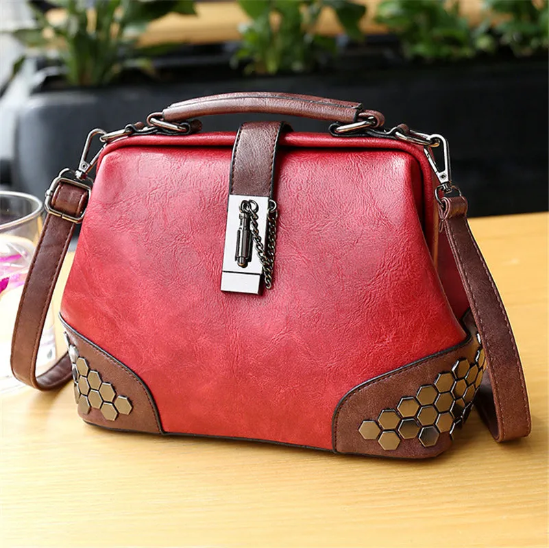 Women's Retro Vintage Buckle Lock Shoulder Bags