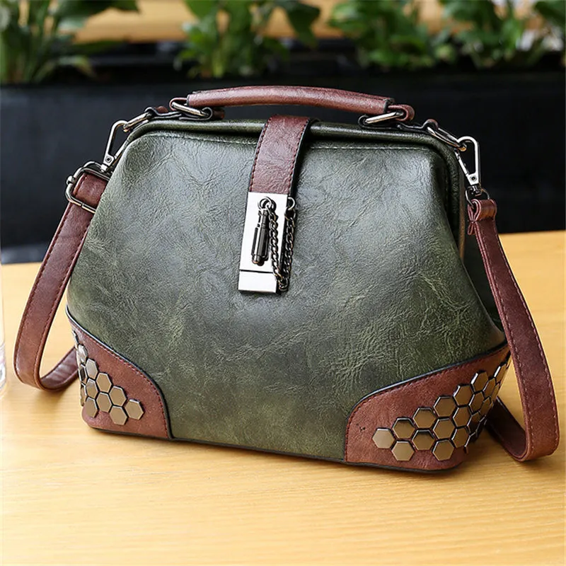 Women's Retro Vintage Buckle Lock Shoulder Bags