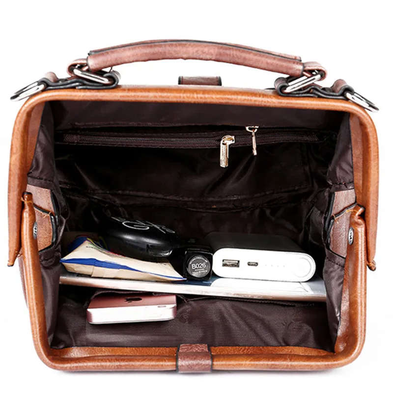 Women's Retro Vintage Buckle Lock Shoulder Bags