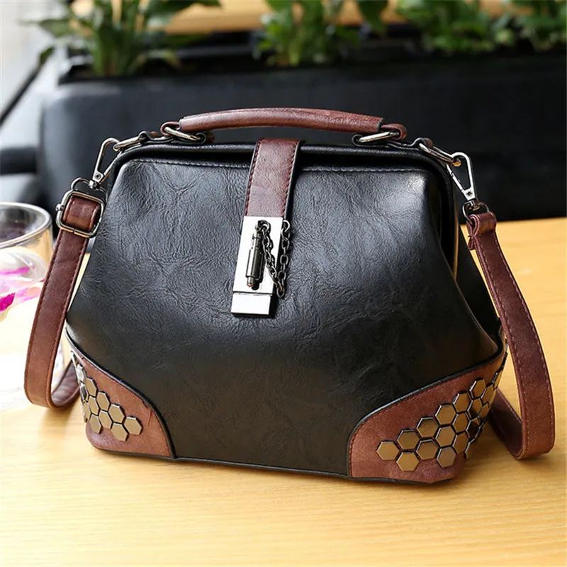 Women's Retro Vintage Buckle Lock Shoulder Bags
