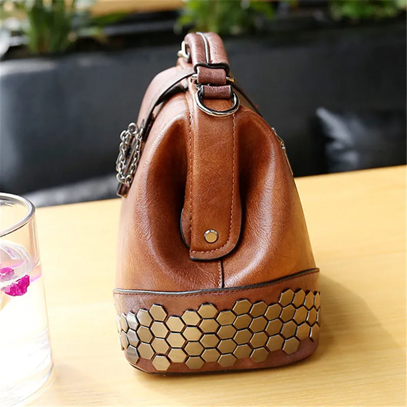 Women's Retro Vintage Buckle Lock Shoulder Bags