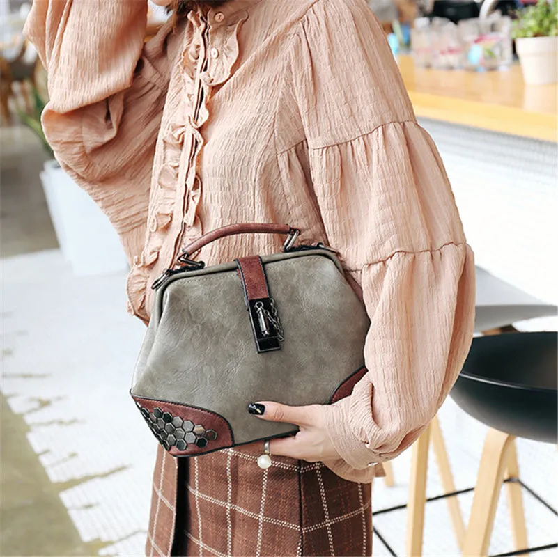 Women's Retro Vintage Buckle Lock Shoulder Bags
