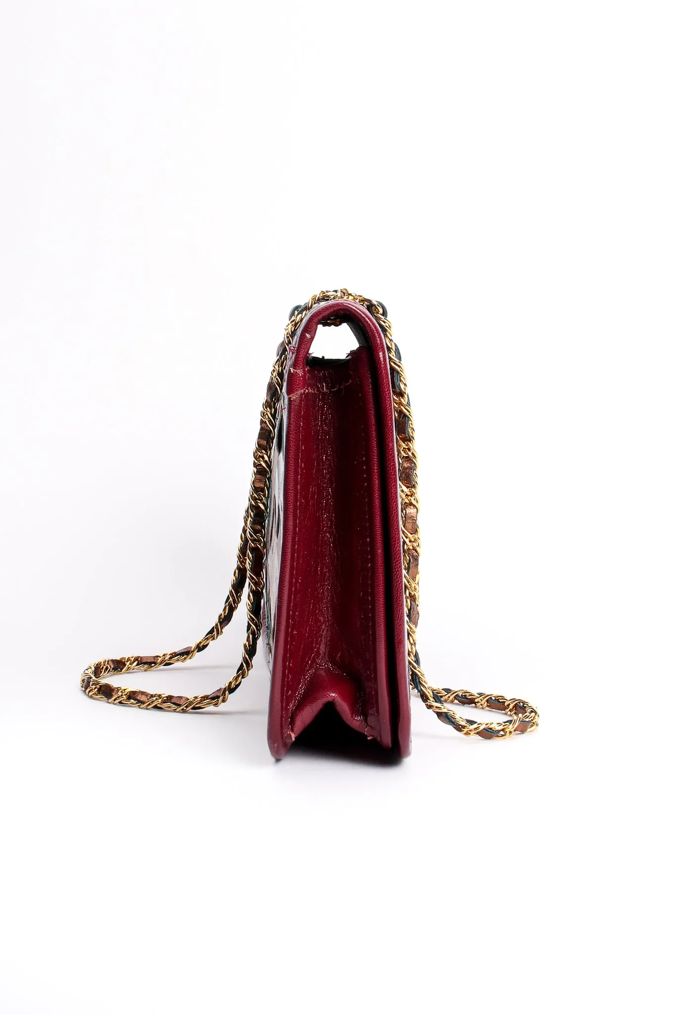 Woven Leather & Snakeskin Tassel Bag