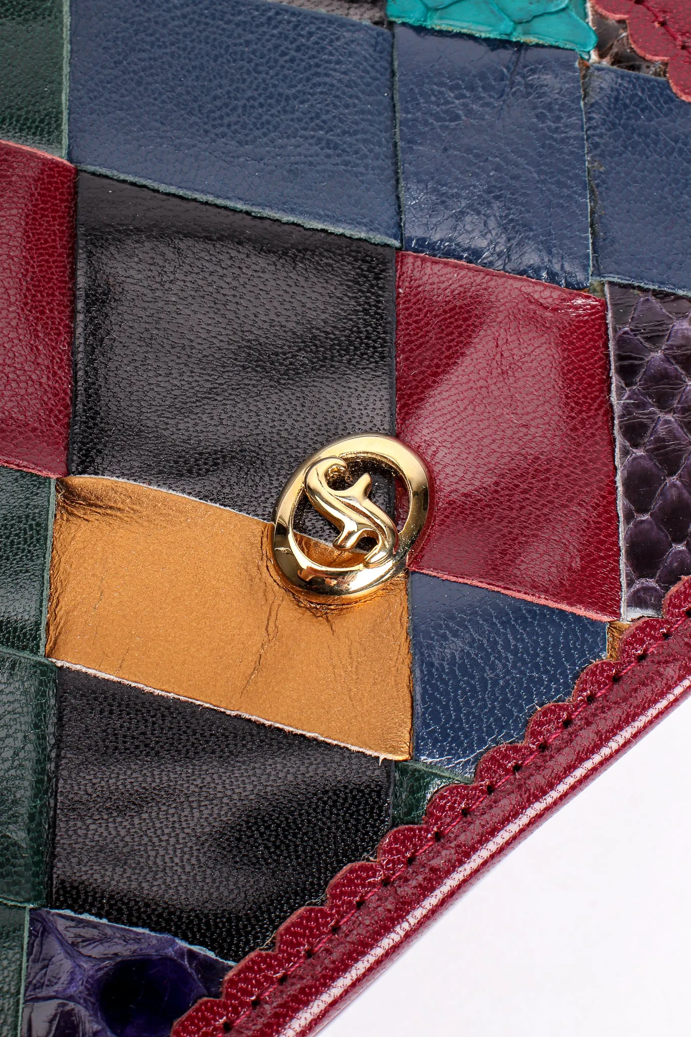 Woven Leather & Snakeskin Tassel Bag