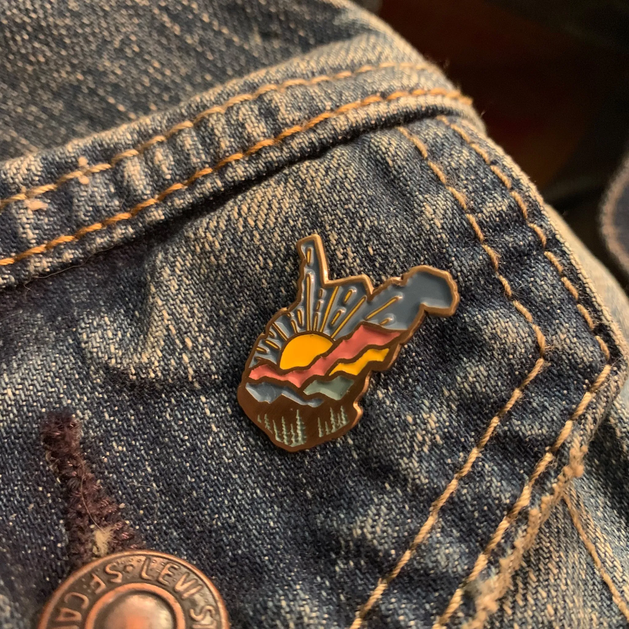 WV Colorful Sunrise Company Pin