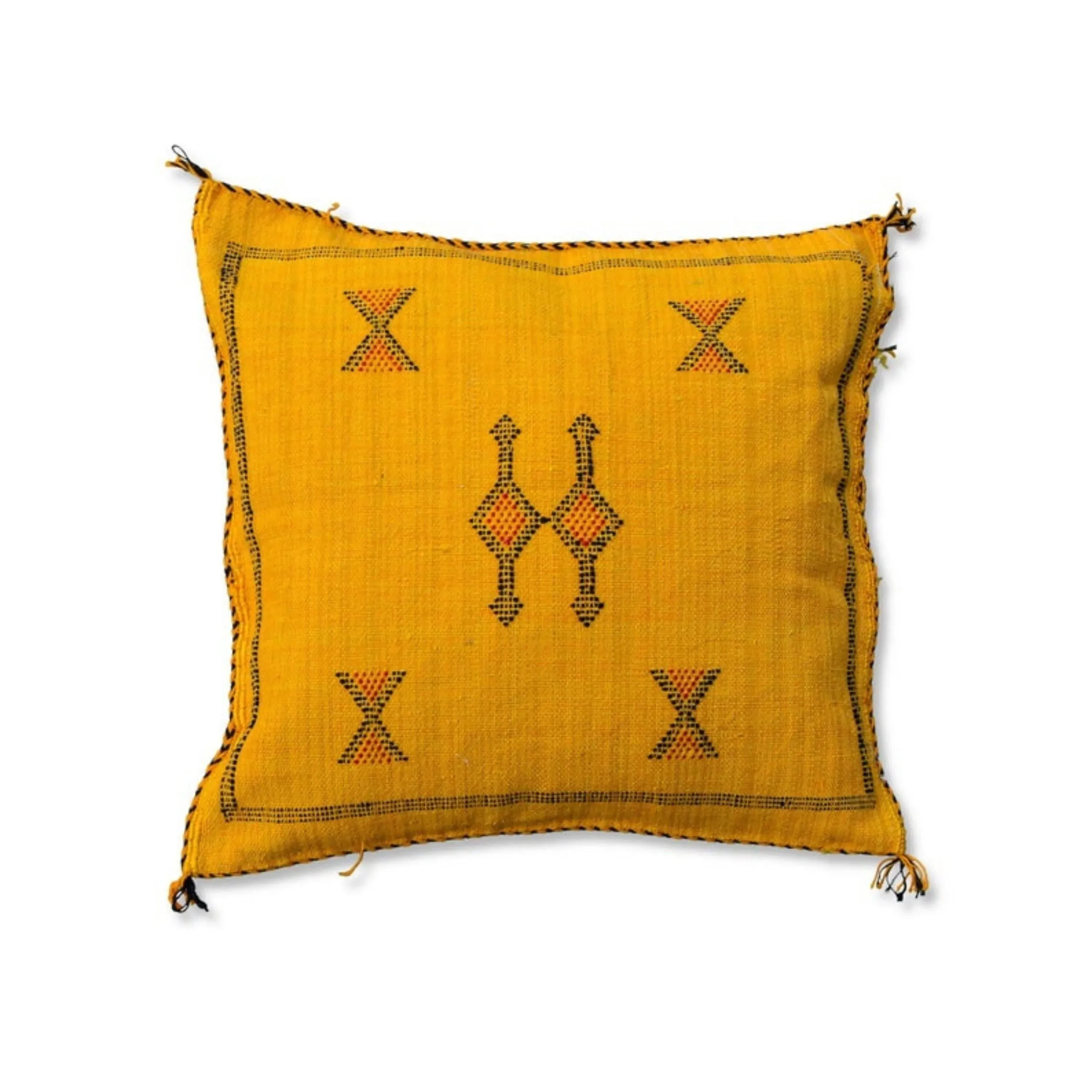 Yellow Handwoven Kilim Decorative Throw Pillow Cover