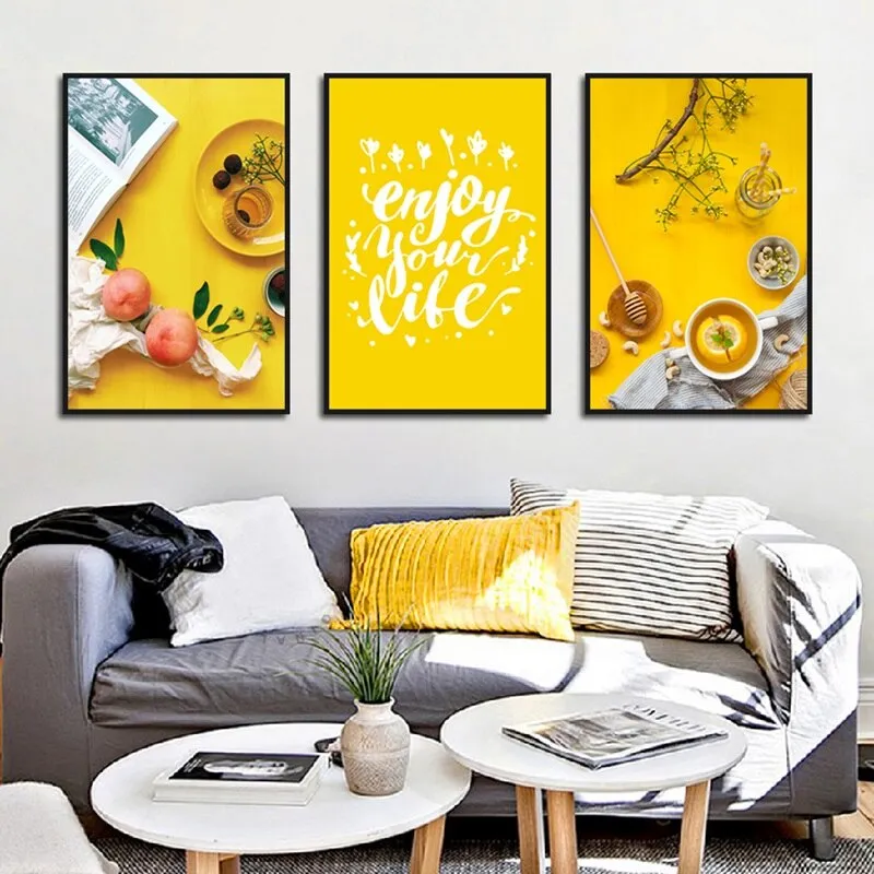 Yellow Theme Modern Nutrition Breakfast Wall Art