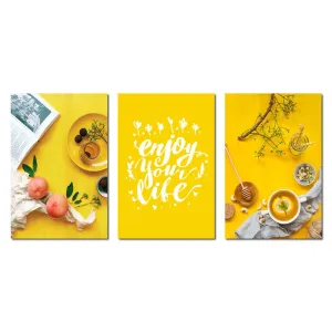 Yellow Theme Modern Nutrition Breakfast Wall Art
