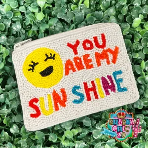 You Are My Sunshine Beaded Bag - White