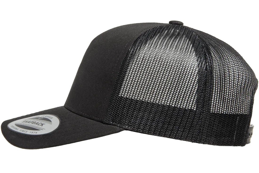 YP CLASSICS® 5-Panel Retro Trucker Cap Black