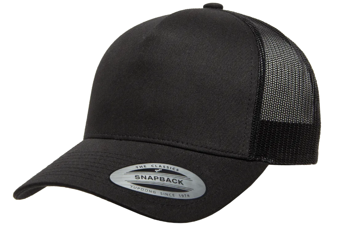 YP CLASSICS® 5-Panel Retro Trucker Cap Black