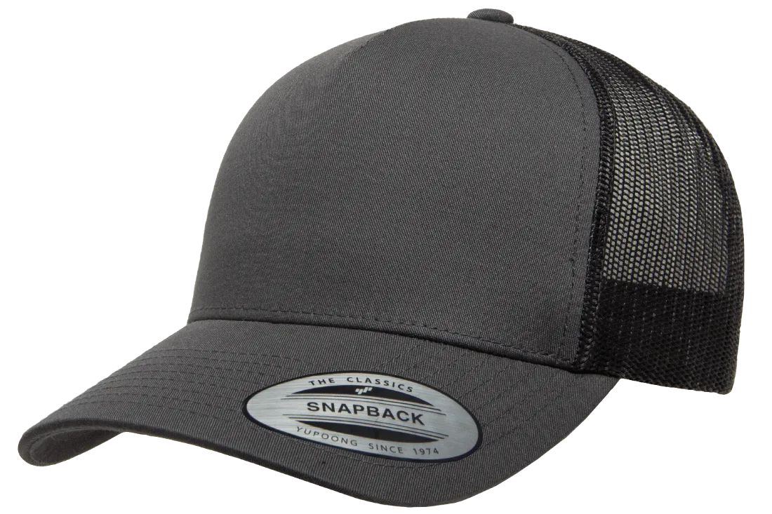 YP CLASSICS® 5-Panel Retro Trucker Cap Charcoal