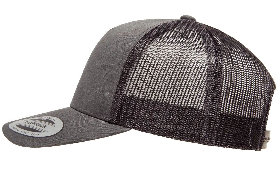 YP CLASSICS® 5-Panel Retro Trucker Cap Charcoal