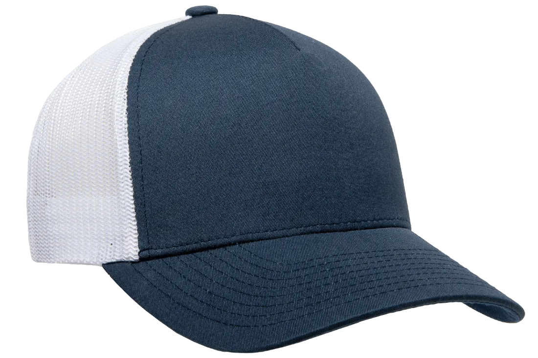 YP CLASSICS® 5-Panel Retro Trucker Cap Navy/White