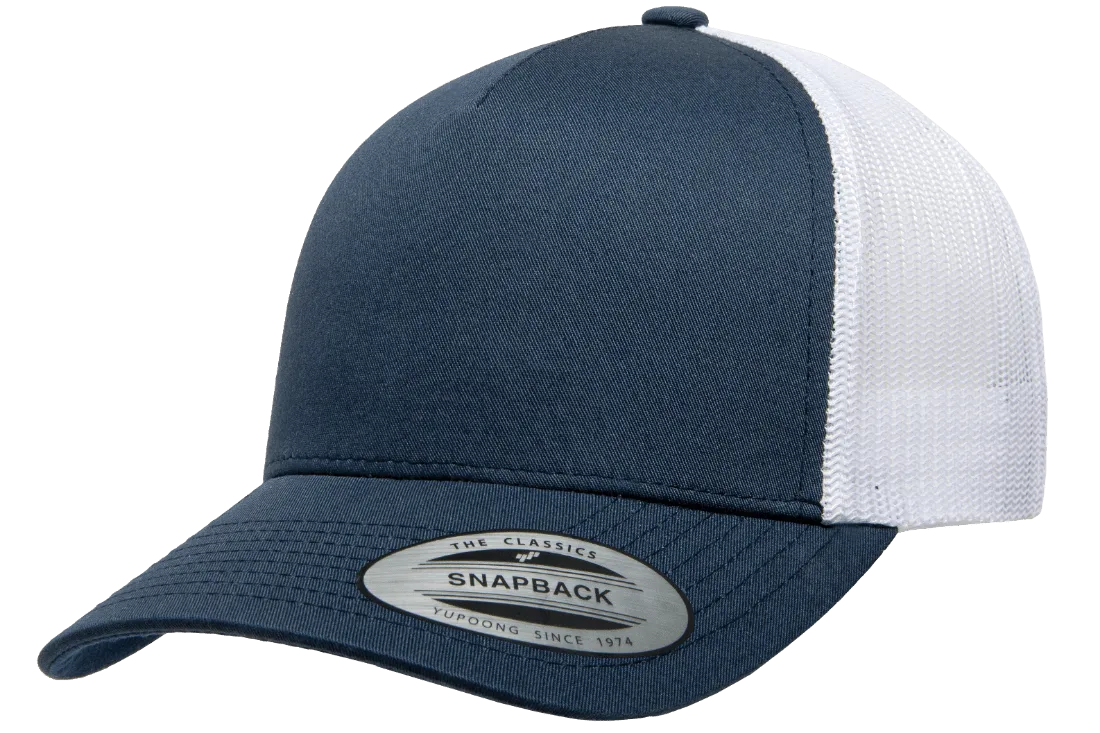 YP CLASSICS® 5-Panel Retro Trucker Cap Navy/White