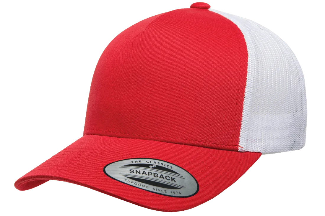YP CLASSICS® 5-Panel Retro Trucker Cap Red/White