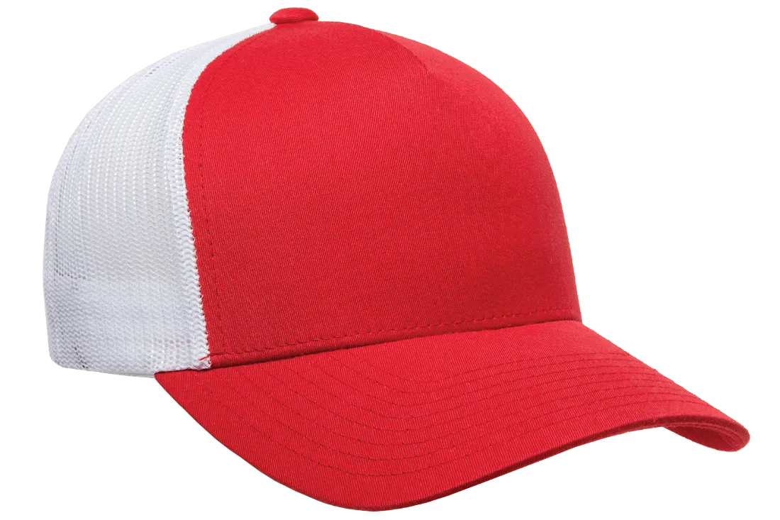 YP CLASSICS® 5-Panel Retro Trucker Cap Red/White