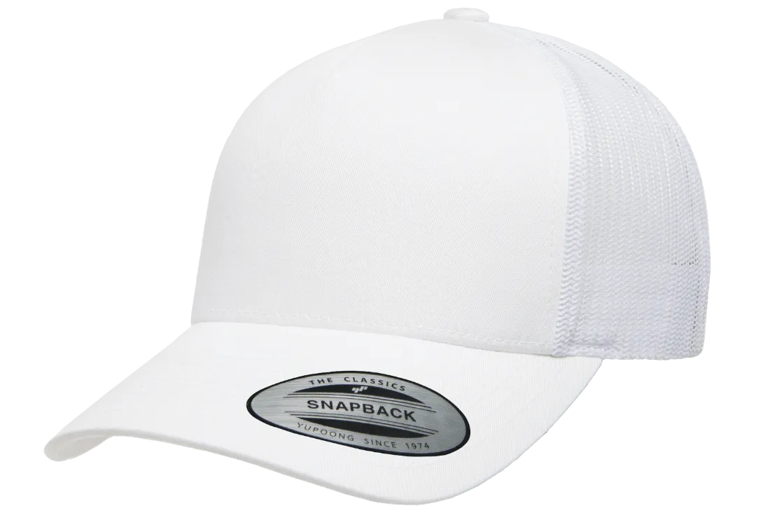 YP CLASSICS® 5-Panel Retro Trucker Cap White