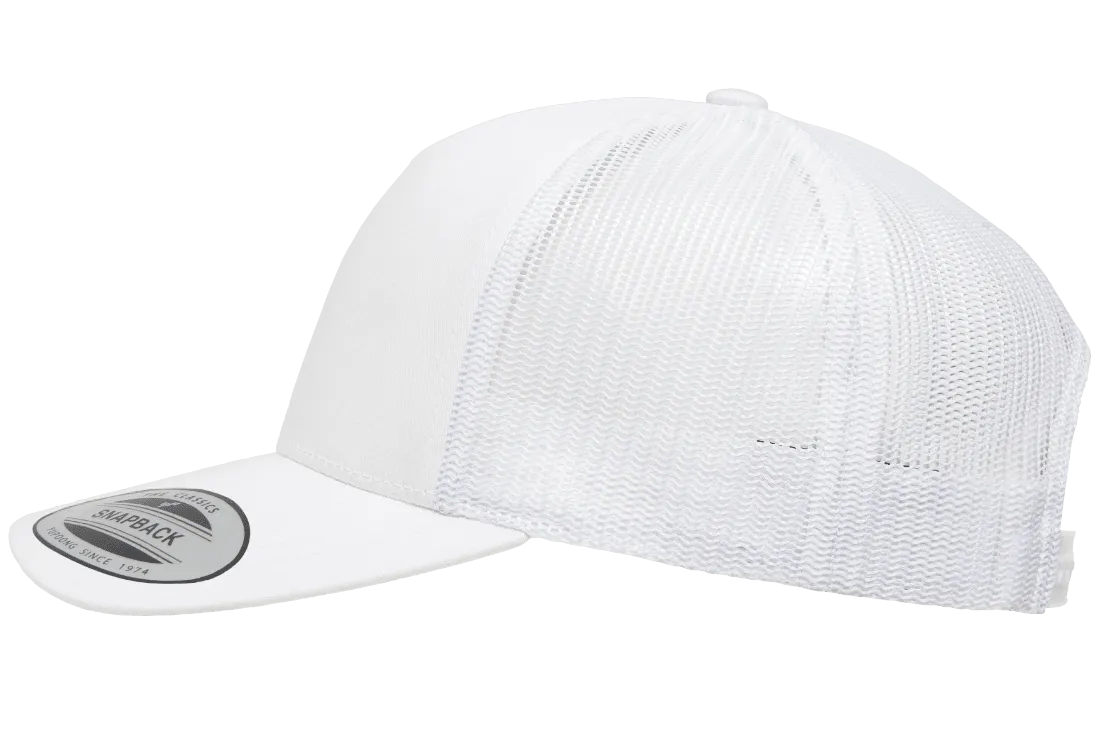 YP CLASSICS® 5-Panel Retro Trucker Cap White