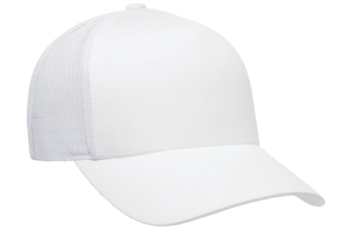 YP CLASSICS® 5-Panel Retro Trucker Cap White