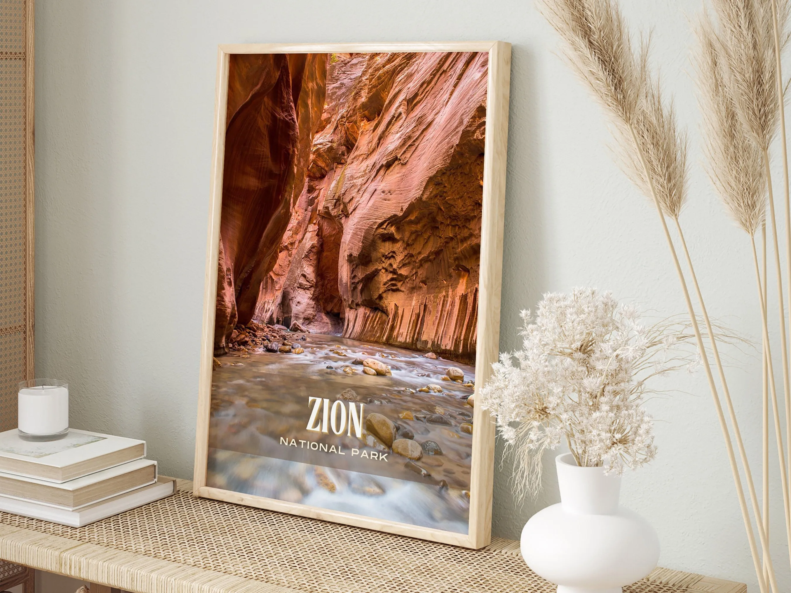 Zion Retro Wall Art, Utah, USA