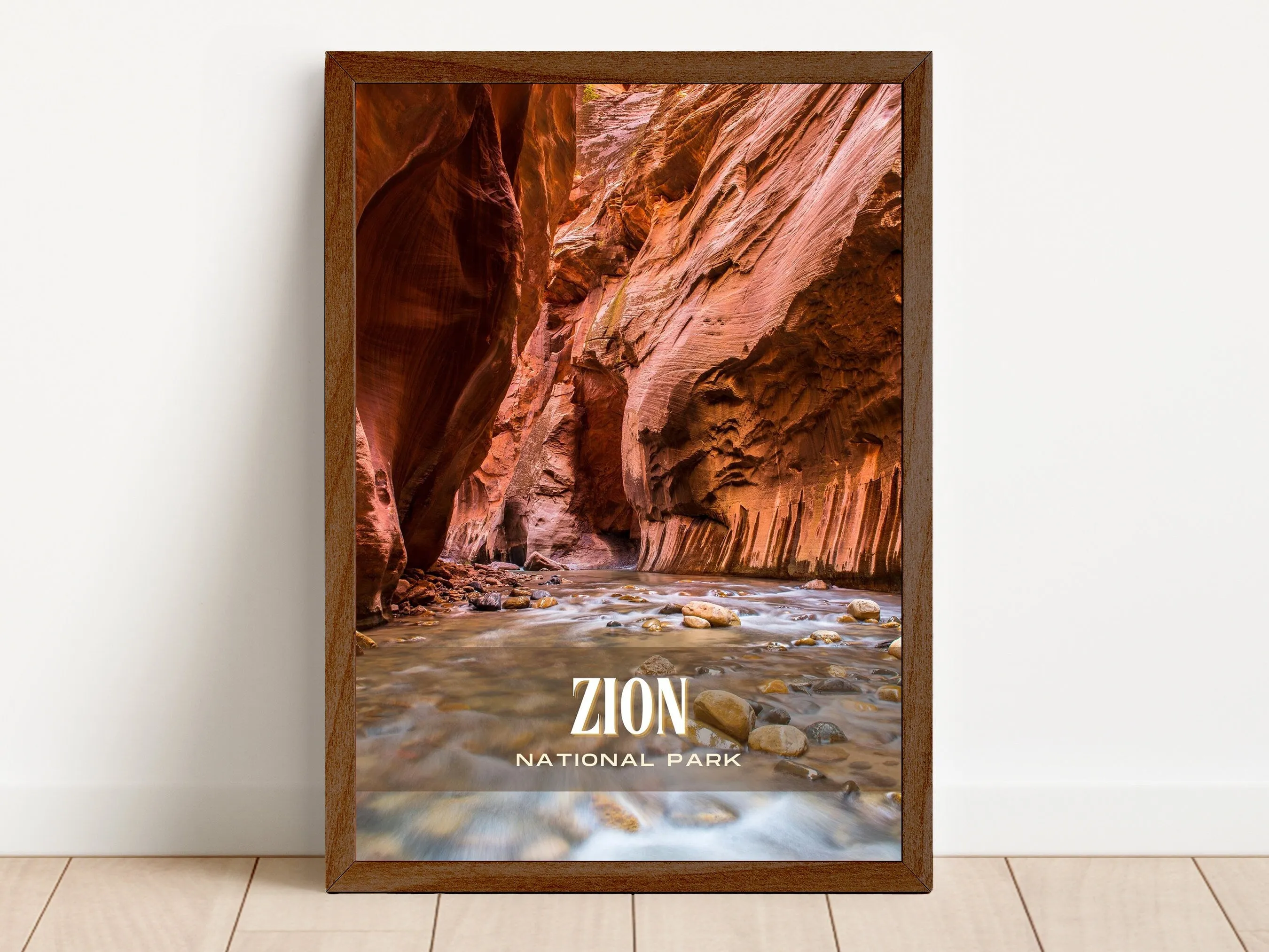 Zion Retro Wall Art, Utah, USA