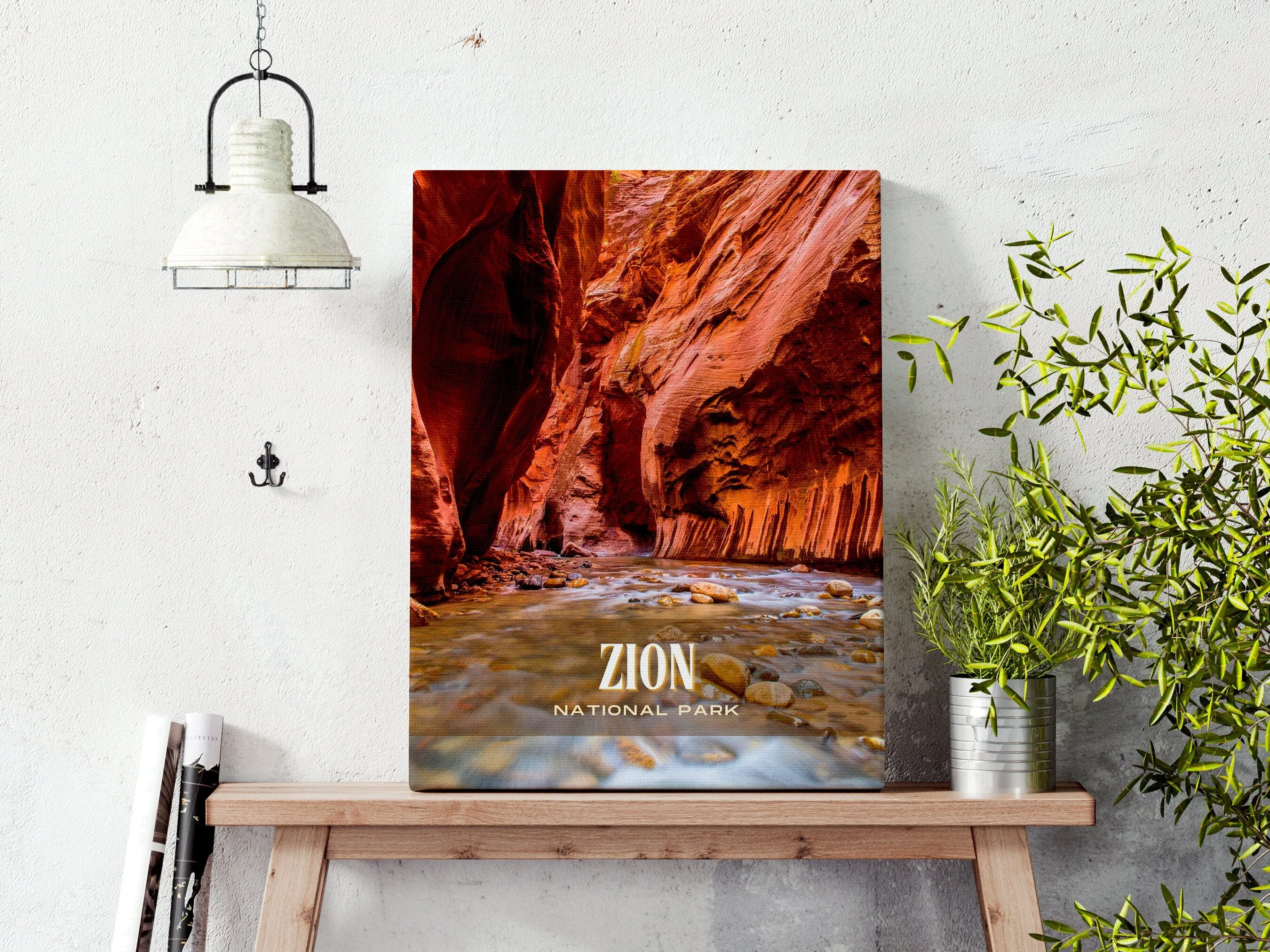 Zion Retro Wall Art, Utah, USA