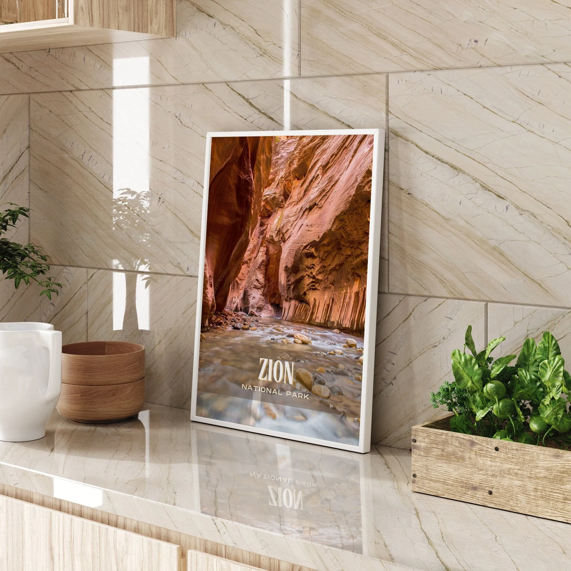 Zion Retro Wall Art, Utah, USA